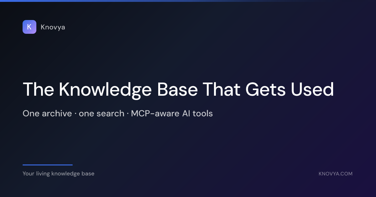 Internal Knowledge Base & Team Wiki Built with AI | Knovya